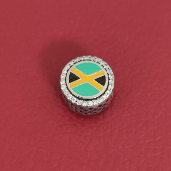 Pandora Jamaica Flag Exclusive Charm Bead Button Pendant S925 Silver with box - Picture 5 of 5